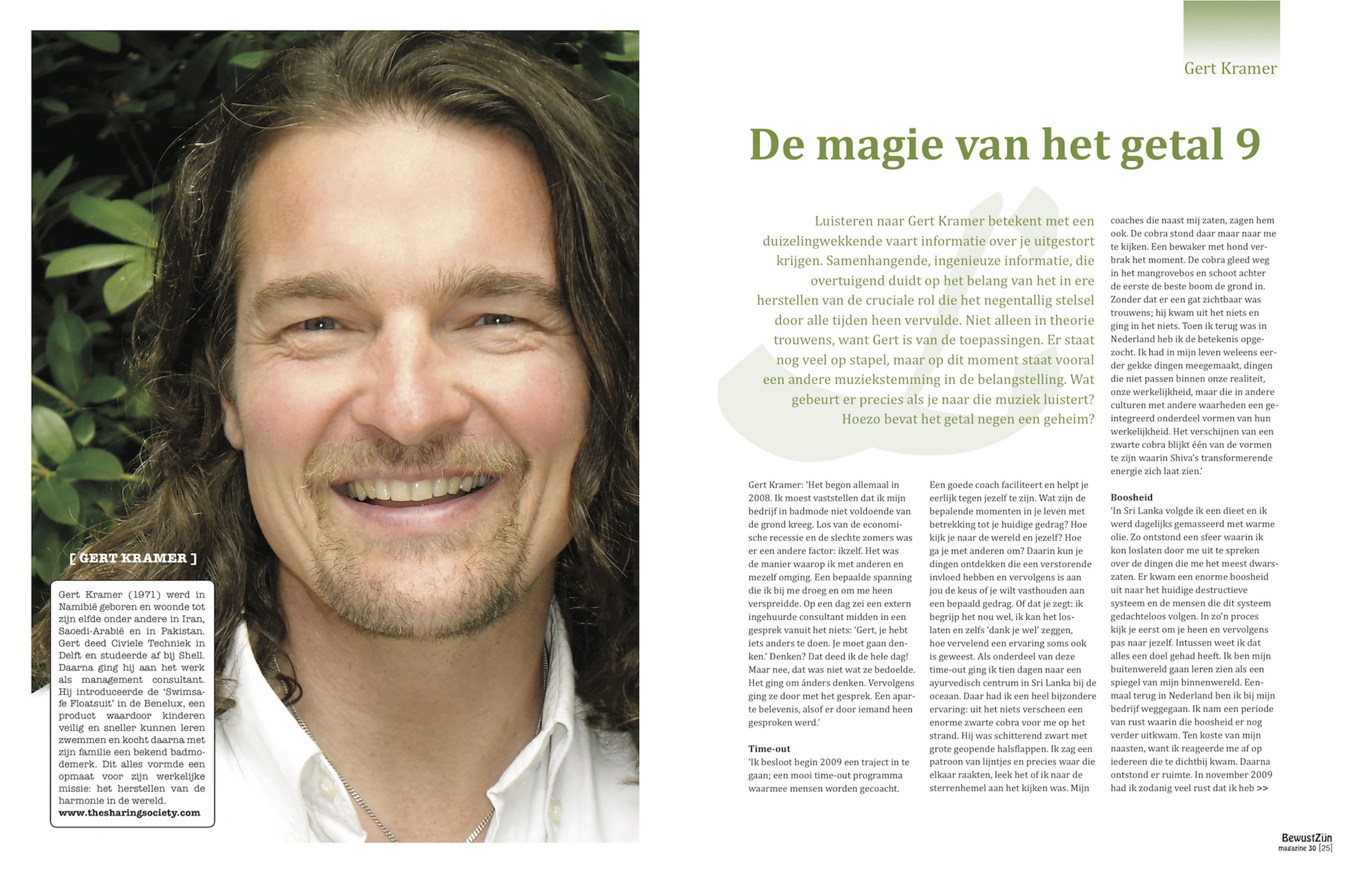 Gert Kramer in BewustZijn magazine 30 pagina 1